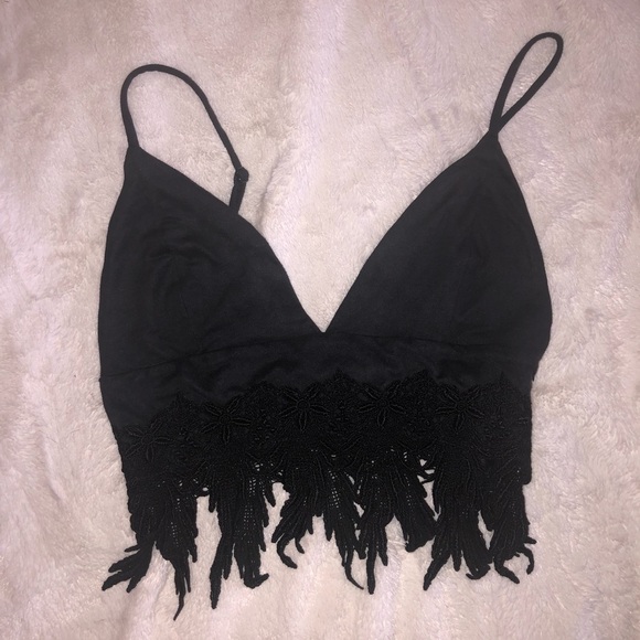 Tops - Beverly Hills Boutique black suede crop top